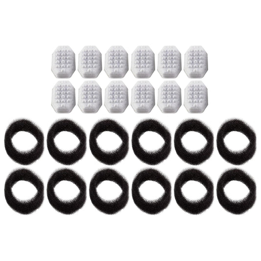 PET STANDARD Cat Water Fountain Filter Replacement & 12 Pack Replacement Pre-Filter Sponges Compatible with Rellaty and Neareal 108oz/3.2L Automatic Cat Water Fountain Pack of 12