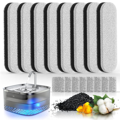 8 Pack Cat Water Fountain Filter Replacement Pet Dispenser Foam Filter for DCIOGAT 75oz/2.2L Automatic Cat Drinking Fountain
