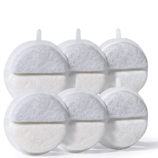 FEELNEEDY 6 Pack Cat Water Fountain Filter & 6 Pack Pump Filter Sponges Replacement Pet Water Fountain Filter for 84 fl oz/2.5L Cat Water Fountain (F-016B)…