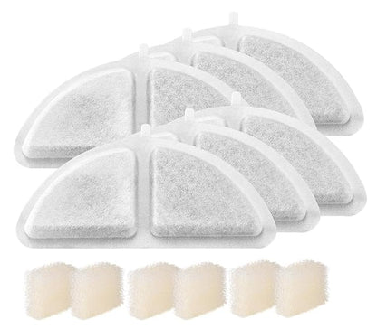Veken 6 Pack Replacement Filters & 6 Pack Pre-Filter Sponges Set for 3L Wireless Cat Fountain PFC7V101 Veken Filters for Cat Water Fountain Veken Water Fountain Filter PFC7V103
