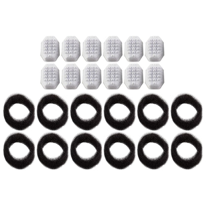 PET STANDARD Cat Water Fountain Filter Replacement & 12 Pack Replacement Pre-Filter Sponges Compatible with Rellaty and Neareal 108oz/3.2L Automatic Cat Water Fountain Pack of 12